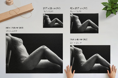 Plakat s teksturo platna Črno-bela estetika s harmonično kompozicijo