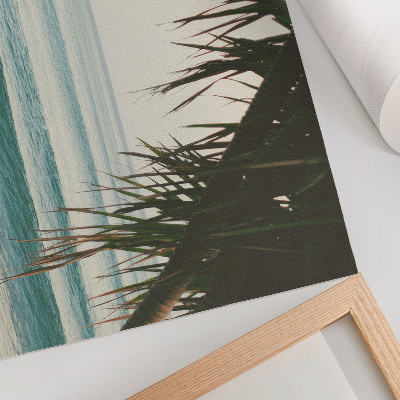 Plakat na platnu plaža deskanje valovi palma naravnost mir