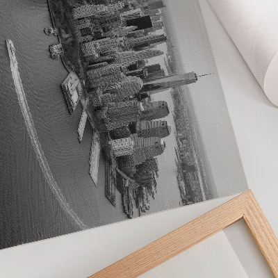 Plakat s teksturo platna Sodobna panorama mestnih nebotičnikov