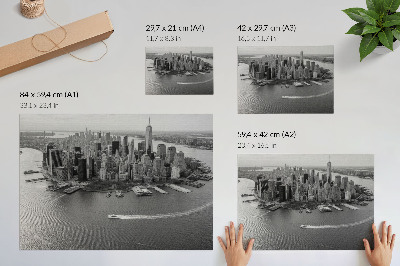 Plakat s teksturo platna Sodobna panorama mestnih nebotičnikov