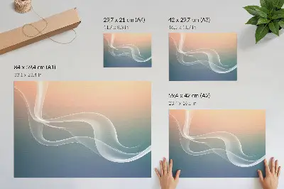Plakat s teksturo platna pastelni valovi s pridihom subtilne elegance in harmonije