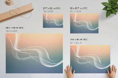 Plakat s teksturo platna Pastelni valovi, subtilna eleganca, harmonija
