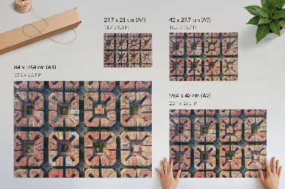 Plakat Geometrijska postavitev nevtralnih barv mesta