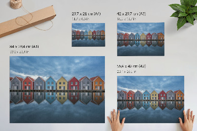 Plakat Barvite hiše v modernem slogu, simetrija
