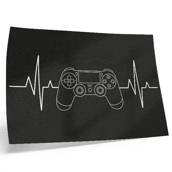 Plakat na platnu z minimalističnim motivom črnega srca
