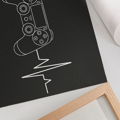 Plakat na platnu Minimalistična igralna tema črno-belo srce