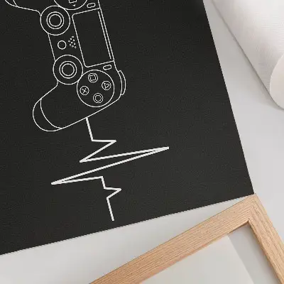 Plakat na platnu z minimalističnim motivom črnega srca