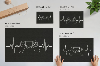 Plakat na platnu Minimalistična igralna tema črno-belo srce