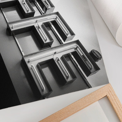 Plakat s teksturo platna Neonski minimalistični okvir v urbanem slogu