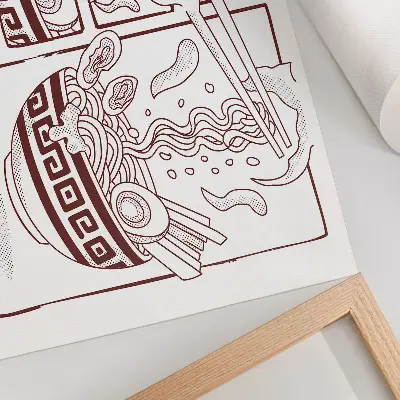 Plakat ramen v stripovskem slogu