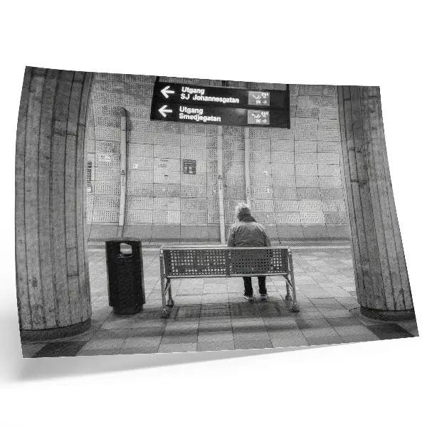 Plakat na platnu minimalistična urbana modernost v vesoljsko sivi barvi