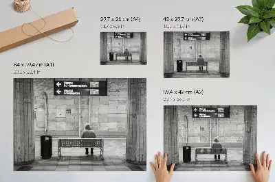 Plakat na platnu minimalistična urbana modernost v vesoljsko sivi barvi
