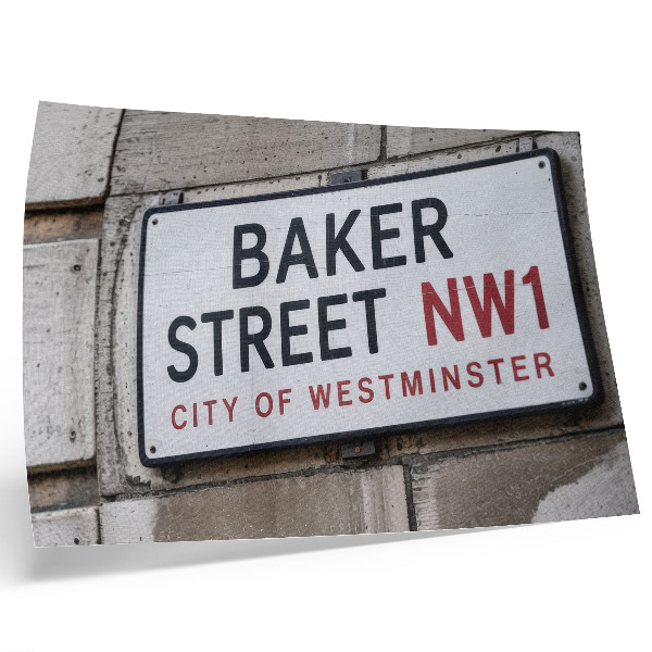Plakat s teksturo platna Znak ulice Baker Street Westminster Street