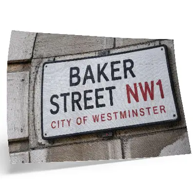 Plakat z motivom ulice Baker Street v Westminsterju s teksturo platna