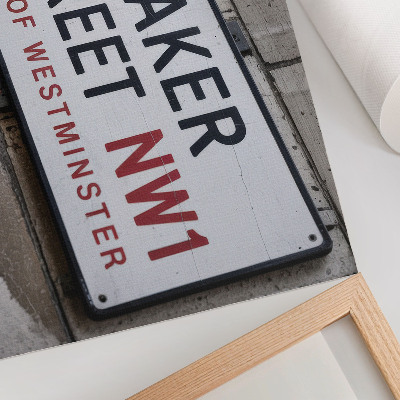 Plakat s teksturo platna Znak ulice Baker Street Westminster Street