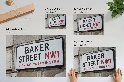 Plakat z motivom ulice Baker Street v Westminsterju s teksturo platna