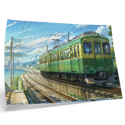 Plakat na platnu Ilustrativni vlak v obmorski pokrajini
