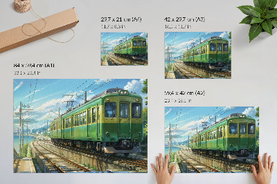Plakat na platnu Ilustrativni vlak v obmorski pokrajini