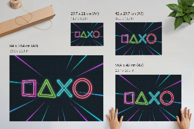 Plakat Neonske oblike, dinamične barve, futuristično
