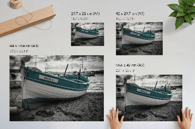 Plakat Čoln na plaži, mirna sanjska pustolovščina