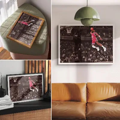 Plakat na platnu ilustracija kontrastnih barv s športno dinamiko