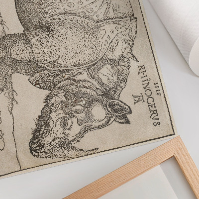 Plakat s teksturo platna Nosorog (1515), Albrecht Dürer