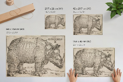 Plakat s teksturo platna Nosorog (1515), Albrecht Dürer