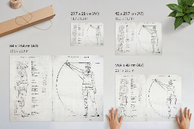 Plakat Risba moškega v latinščini v različici Albrechta Dürerja