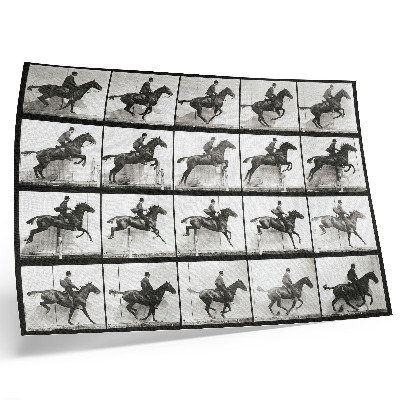 Plakat na platnu Plošča gibanja živali 640 (1887), jahanje, fotografiral Eadweard Muybridge