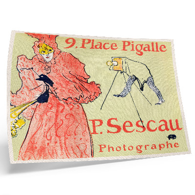Plakat s teksturo platna Le Photographe Sescau (1894), tisk visoke ločljivosti Henrija de Toulouse-Lautreca
