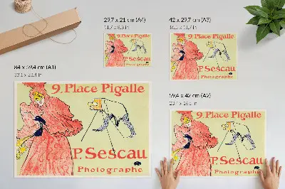 Plakat s teksturo platna Le Photographe Sescau (1894) visokoločljivostni tisk umetniškega dela Henrija de Toulouse-Lautreca