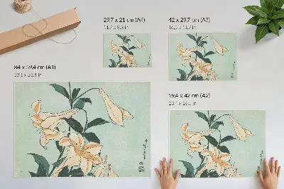 Plakat Lilije (ok. 1833–1834) avtorja Katsushika Hokusai v visoki ločljivosti