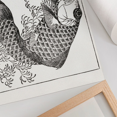 Plakat na platnu Hokusajev krap, japonska živalska ilustracija