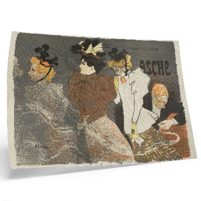Plakat s teksturo platna Asche Théophile-Alexandre Pierre Steinlen