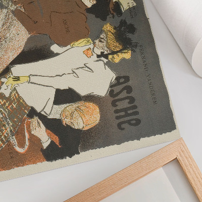 Plakat s teksturo platna Asche Théophile-Alexandre Pierre Steinlen