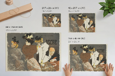 Plakat s teksturo platna Asche Théophile-Alexandre Pierre Steinlen