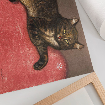 Plakat L'Hiver Chat sur un Coussin (1909) kromolitografski tisk Théophila Alexandra Steinlena