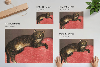 Plakat L'Hiver Chat sur un Coussin (1909) kromolitografski tisk Théophila Alexandra Steinlena