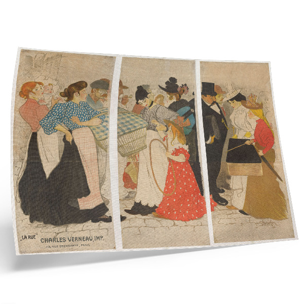 Plakat na platnu Mensen op straat (1896) Théophile Alexandre Steinlen in Charles Verneau