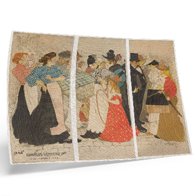 Plakat na platnu Mensen op straat (1896) Théophile Alexandre Steinlen in Charles Verneau