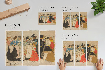 Plakat na platnu Mensen op straat (1896) Théophile Alexandre Steinlen in Charles Verneau