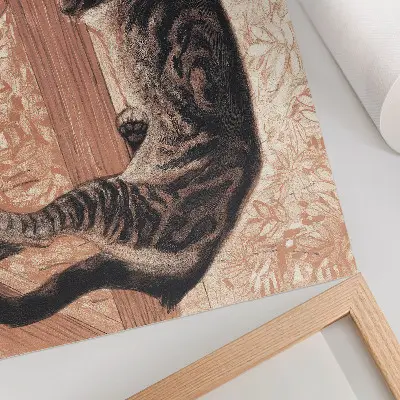Slika Mačka na balustradi avtorja Theophile-Alexandreja Pierra Steinlena plakat s teksturo platna