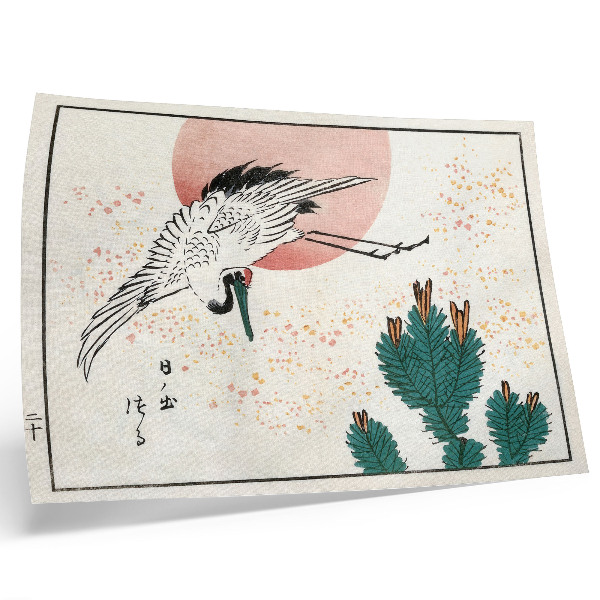 Plakat na platnu Lesorez japonskega žerjava (1826–1869)