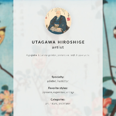 Plakat na platnu Lesorez japonskega žerjava (1826–1869)