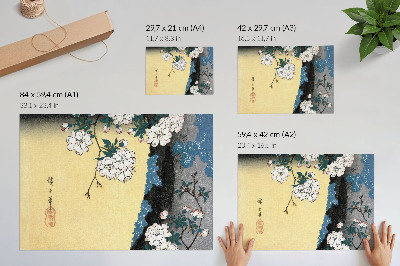 Plakat Japonski češnjevi cvetovi (1837) – starinski lesorez Utagawe Hiroshigeja