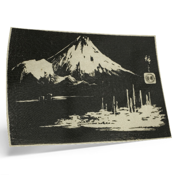 Plakat na platnu Seikenji Fuji, iz serije Ogledalo kamnitih odtisov pogledov na province (Kohon meihitsu ishizuri kagami)