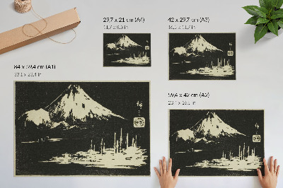 Plakat na platnu Seikenji Fuji, iz serije Ogledalo kamnitih odtisov pogledov na province (Kohon meihitsu ishizuri kagami)