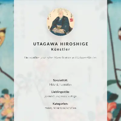 Plakat z motivom lesoreza Utagawa Hiroshige črnilo in barve na papirju s teksturo platna