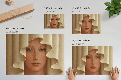 Plakat Ženska v valoviti tančici