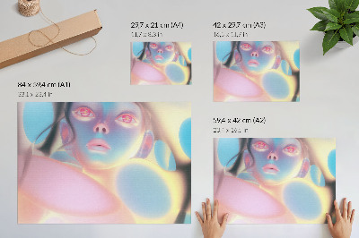 Plakat Abstraktni portret z barvitimi oblikami